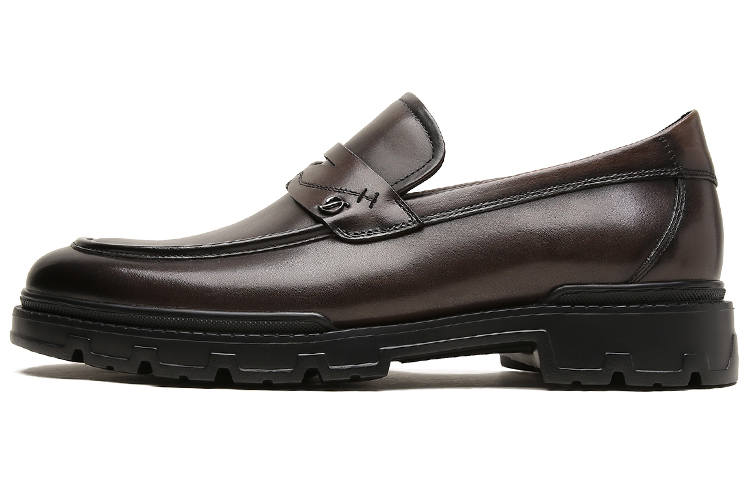 S.T.Dupont S. T.DUPONT Cow Leather Loafers Men's Coffee