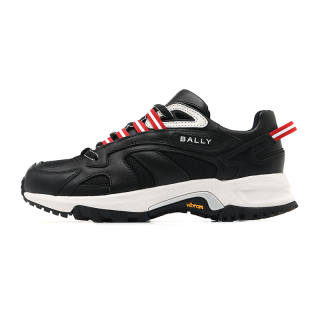 BALLY Textile, Cow Leather Low top Casual Shoes Men's Black