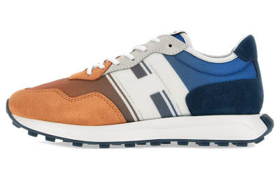 HOGAN Round Toe Panelled Sneakers
