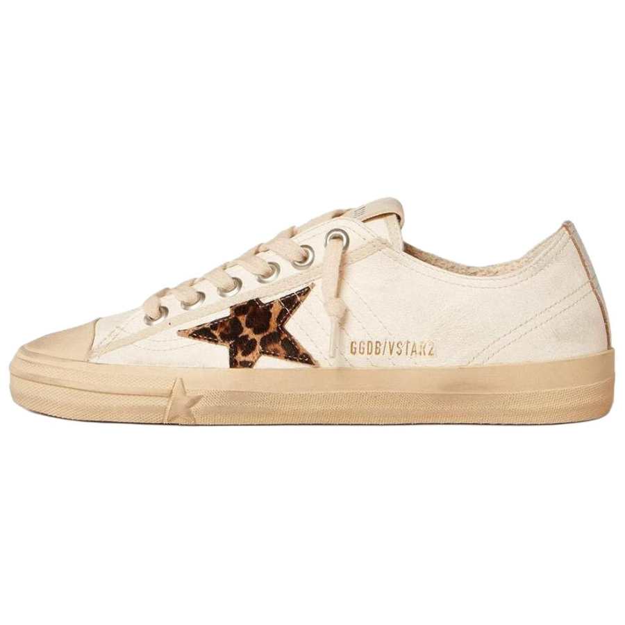 Golden Goose V Star Sheepskin Low top Skateboard Shoes Women's White