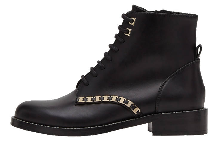 Ferragamo Vara Ankle Length Combat Boots Women's Black