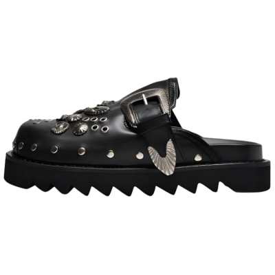 Toga Pulla Rubber Sole Closed Toe Slippers Women's Black