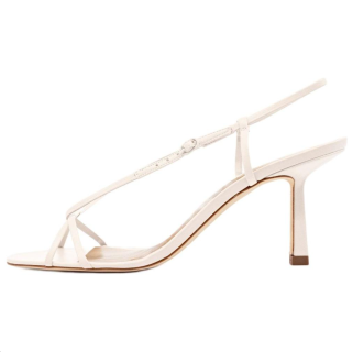 STUDIO AMELIA Leather One Strap Sandals 7cm Women's White