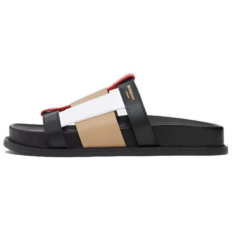 Burberry Ellendale Woven Slide Sandals Black Women's