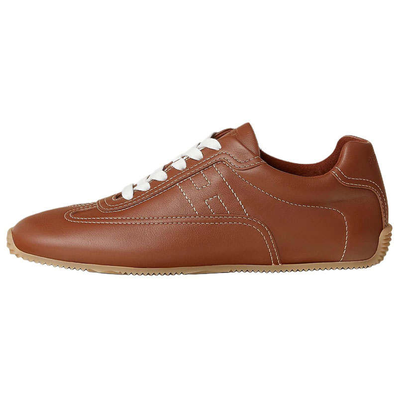 HERMES Calfskin Low top Casual Shoes 0.5cm Women's Brown