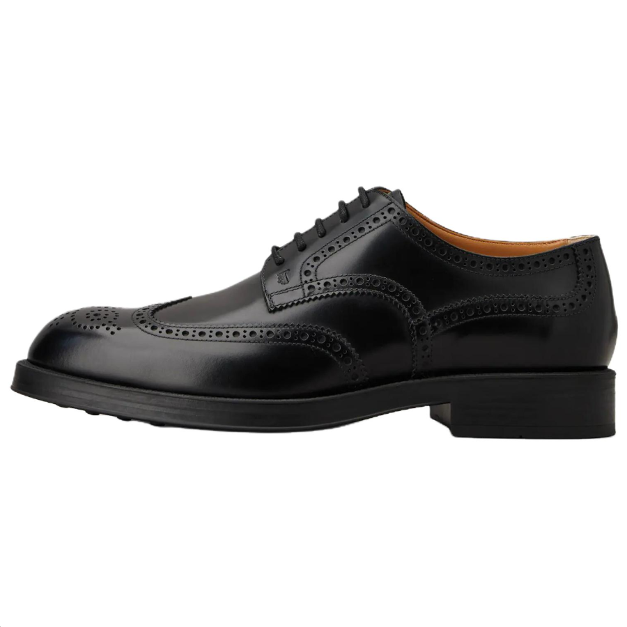 TOD'S Perforted Almond Toe Lace Up Derby Shoes
