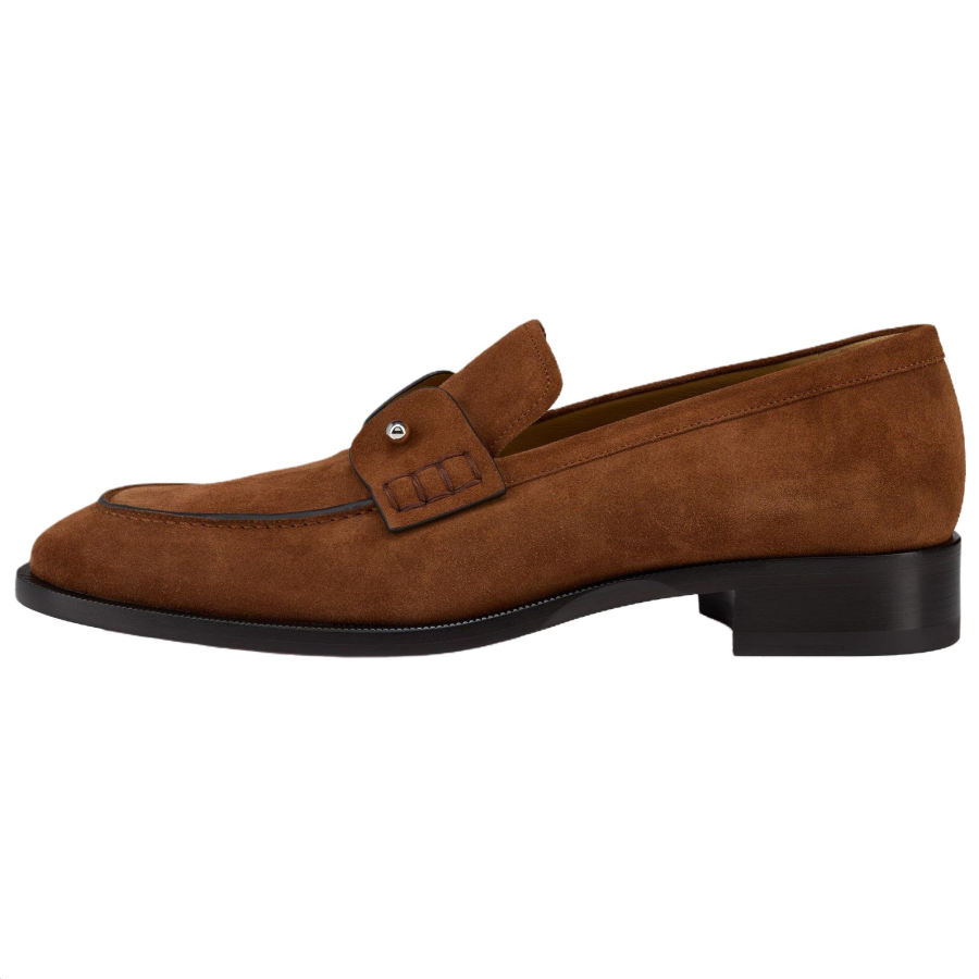 Christian Louboutin Chambelimoc suede almond-toe loafers