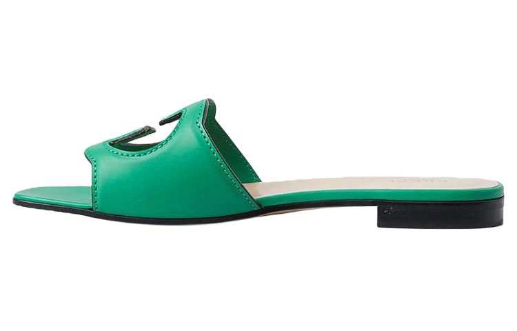 GUCCI GUCCI Logo-cut Out Leather Sandals