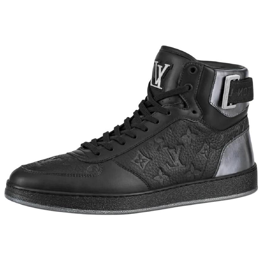 LOUIS VUITTON Rivoli Ankle Sneakers 'Black Monogram With Silver'