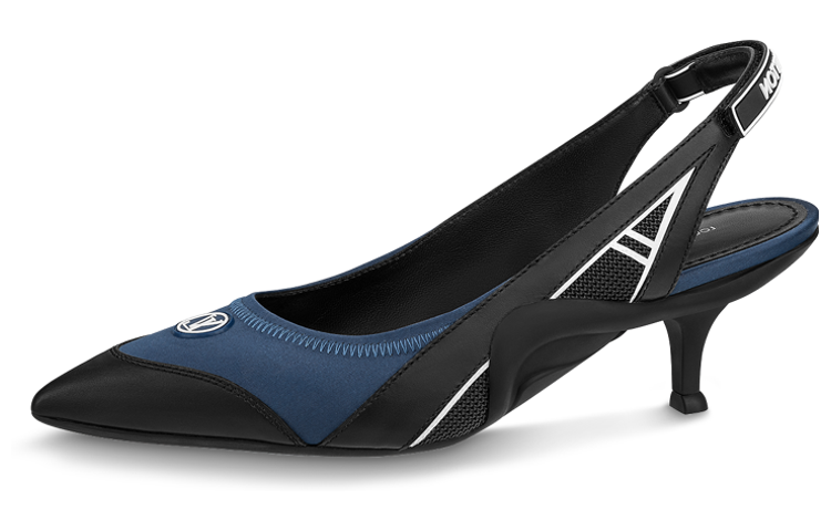LOUIS VUITTON Archlight Nautical Collection Slim Heel High Heels Women's Black Blue