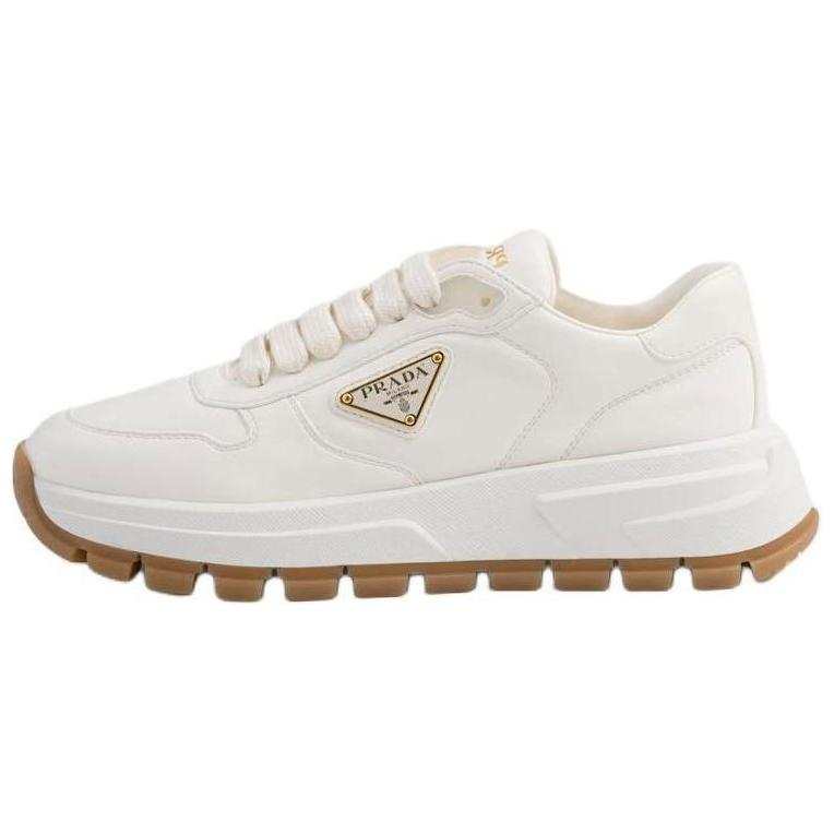 PRADA PRADA Triangle-logo Leather Sneakers