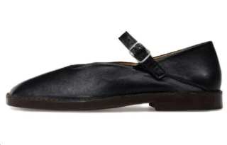 Lemaire Leather Chunky Heel Mary Jane Shoes 2cm Men's Black