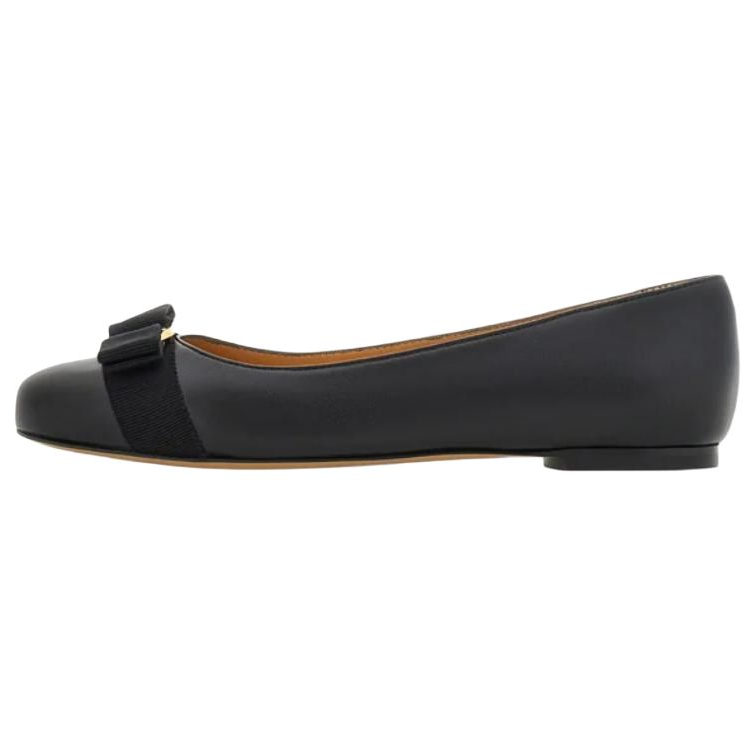 FERRAGAMO Varina Leather Casual Shoes Women's Black
