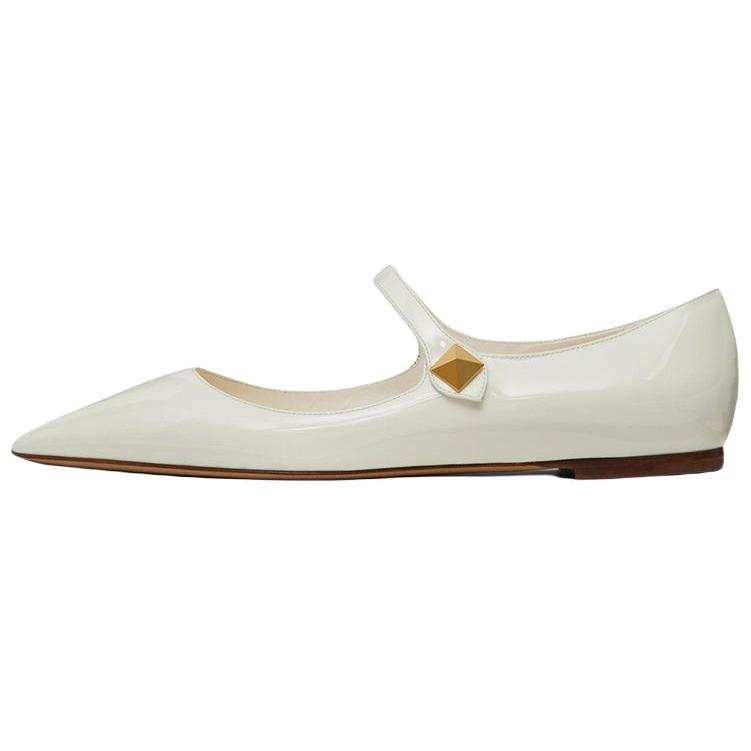 Valentino Tiptoe Enamel Casual Shoes Women's White