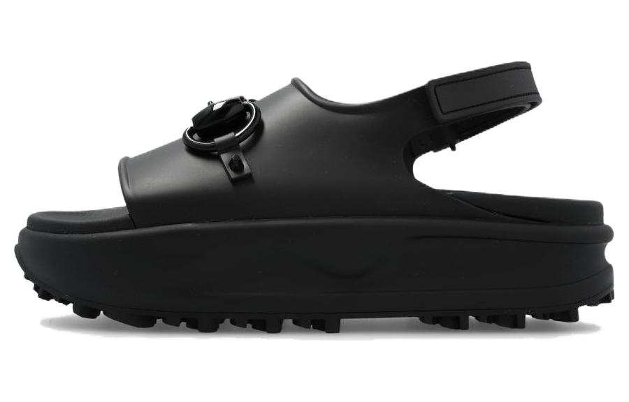 Gucci Wmns Horsebit Flatform Sandal 'Black' Women's