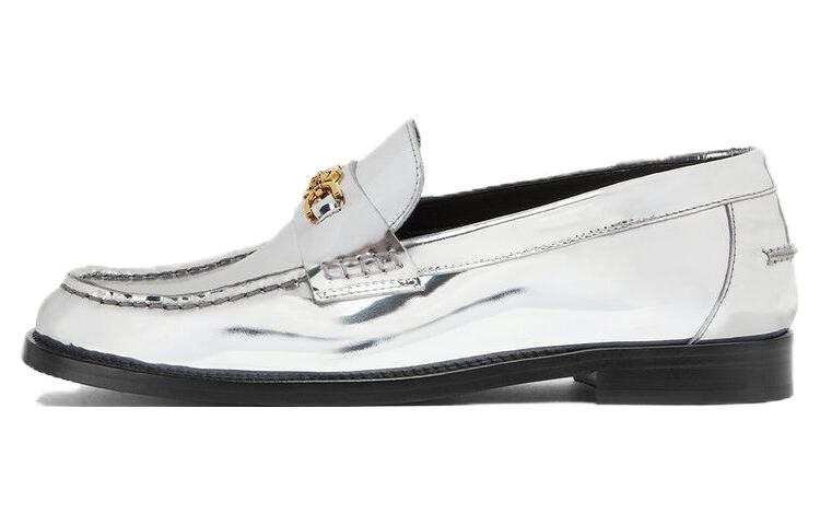 VERSACE VERSACE Medusa Metallic Leather Loafers