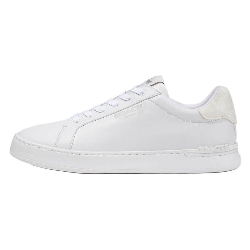 COACH Clip Leather Low top Skateboard Shoes Men's White