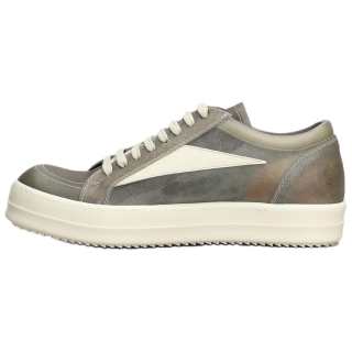 RICK OWENS/RO Pelle Grigia Leather Low top Skateboard Shoes Men's Gray