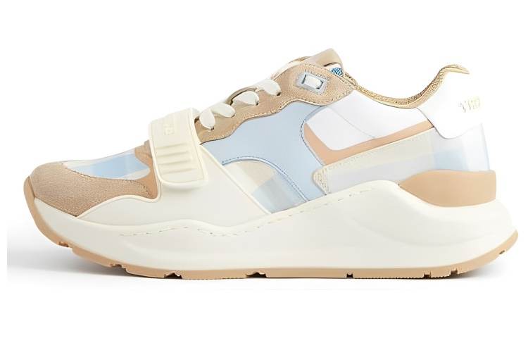 Burberry Leather Low top Sports Casual Shoes Women's White Blue