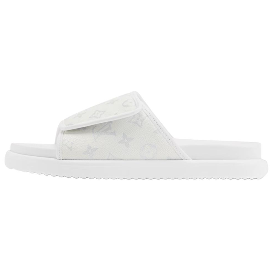 LOUIS VUITTON Miami Slide Slippers Men's White