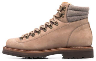 Brunello Cucinelli Leather Ankle Boots Men's Beige