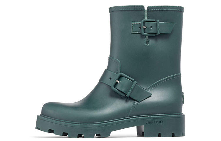 Jimmy Choo Yael Flat Ankle Boots Women's Dark Green