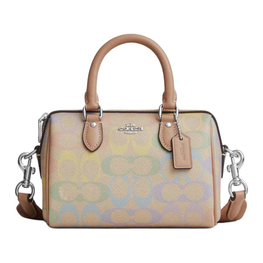COACH Rowan Artificial Leather Crossbody Handbag Mini Women's Sand Yellow