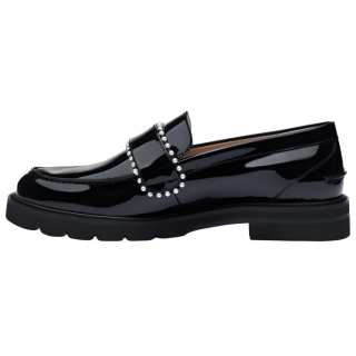 Stuart Weitzman/SW Pearl Olivia Cow Leather Loafers 3cm Women's Black