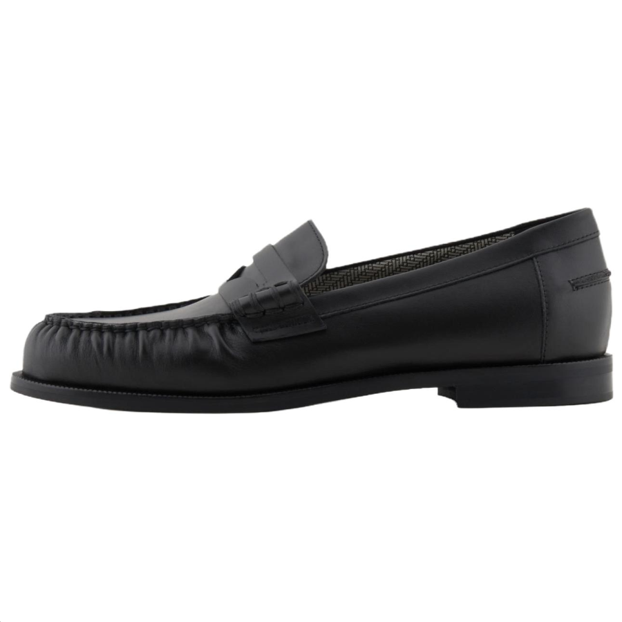 EMPORIO ARMANI Cow Leather Casual Shoes Men's Black