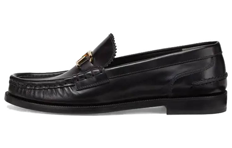 FENDI O'Lock Cow Leather Casual Shoes Women's Black