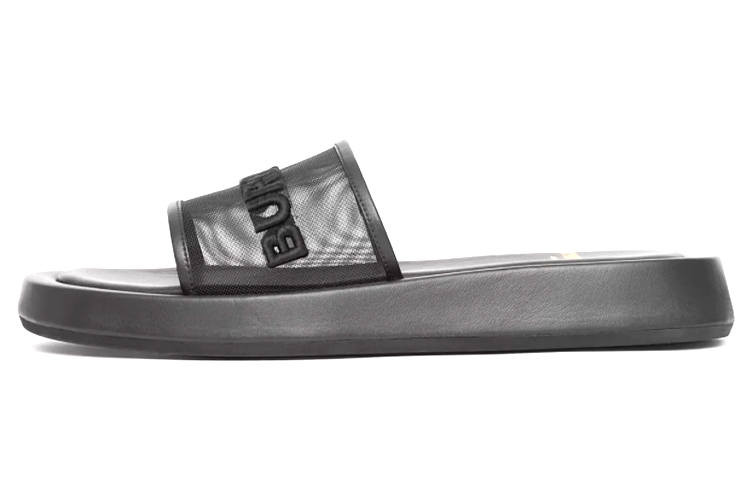 Burberry Embroidered Logo Slide Black Women's