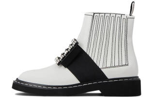 Roger Vivier Viv' Rangers Ankle Boots Women's White