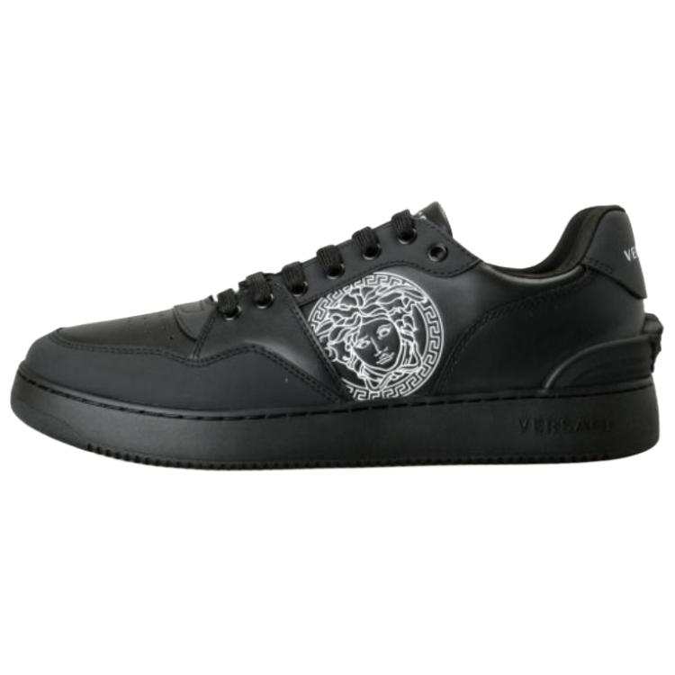 VERSACE VERSACE Leather Low top Skateboard Shoes Men's Black