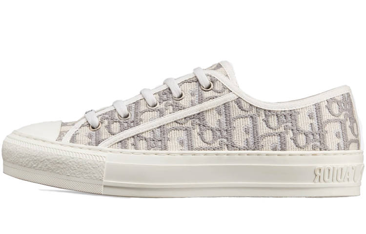 DIOR Walk'n'Dior Platform Shoes Low top Canvas Shoes Women's Rock Gray