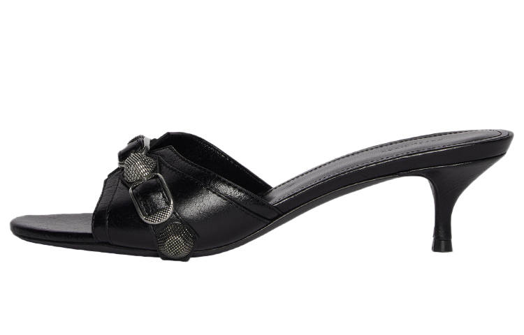 Balenciaga Cagole 50mm Sandals 'Black Arena Lambskin' Women's