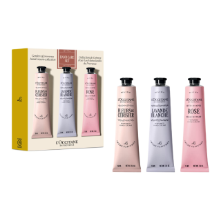 LOCCITANE Provence Garden Hand Cream Set Lavender Rose Cherry Blossom Aromatic Moisturizing Hydrating 75ml*3