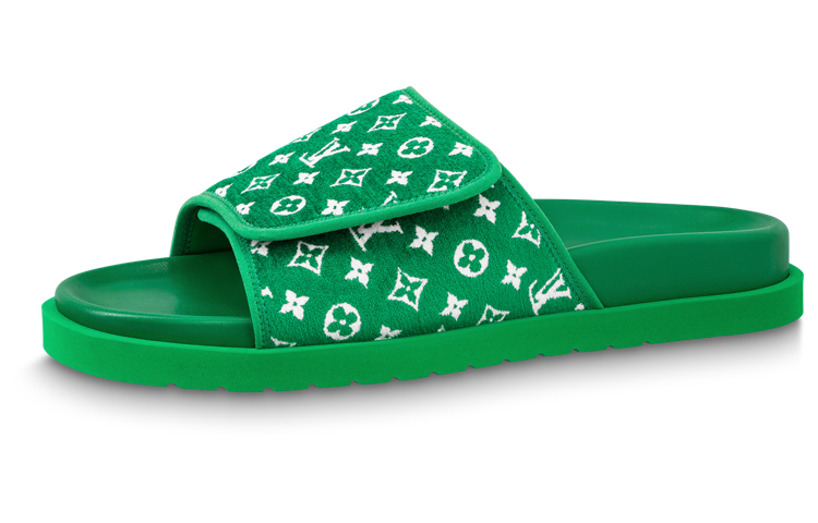 LOUIS VUITTON Miami Slide Slippers Men's Green