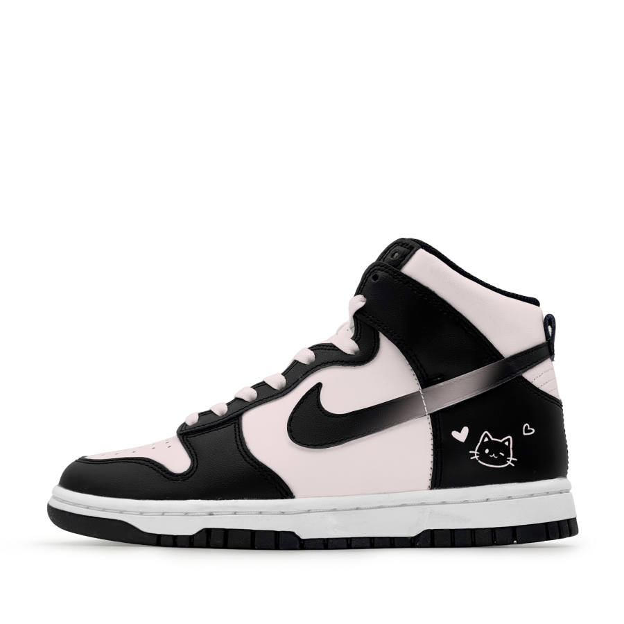 Nike Nike Dunk Thermal Cushioning Abrasion Resistant High top Skateboard Shoes Women's Black White Pink