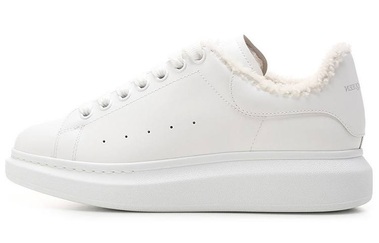 Alexander McQueen Cow Leather Low top Stylish Skateboarding Shoes Men's White