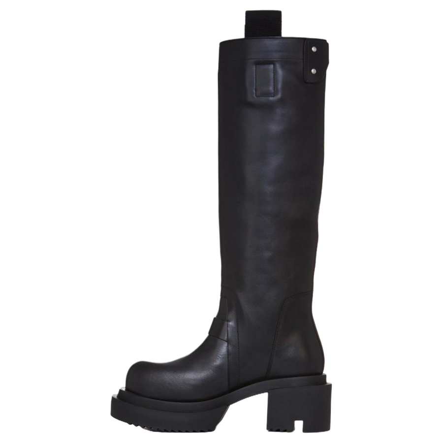 RICK OWENS RICK OWENS/RO Bogun Calfskin Knee high Boots 6CM Women's Black