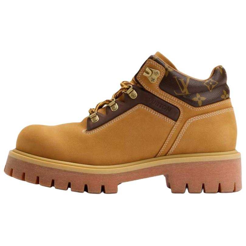 LOUIS VUITTON Remix Ankle Length Outdoor Boots Men's Tan