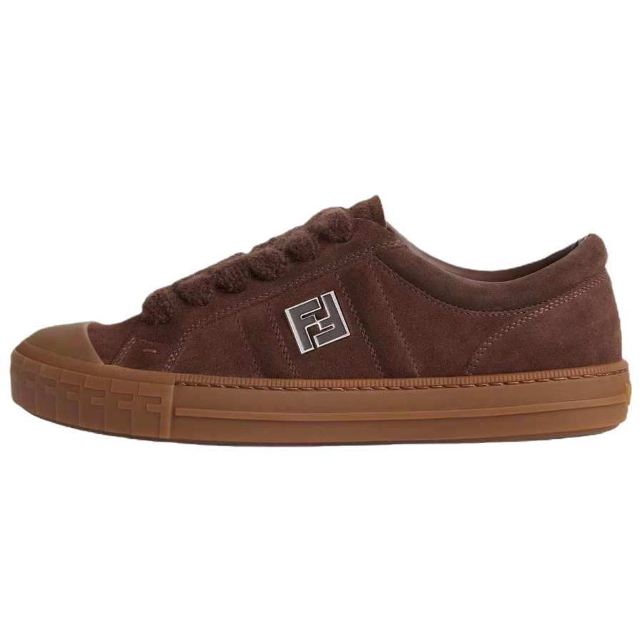 FENDI Domino Low top Skateboard Shoes Men's Brown