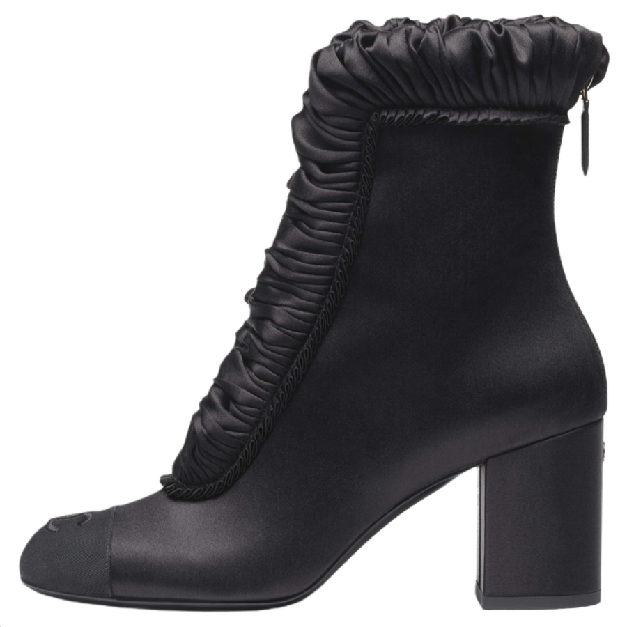 CHANEL 25K Ankle Boots 7.5cm Women's Black