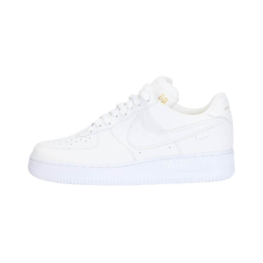 LOUIS VUITTON x Nike Air Force 1 Low Leather Lace Up Low top Stylish Skateboarding Shoes Unisex White
