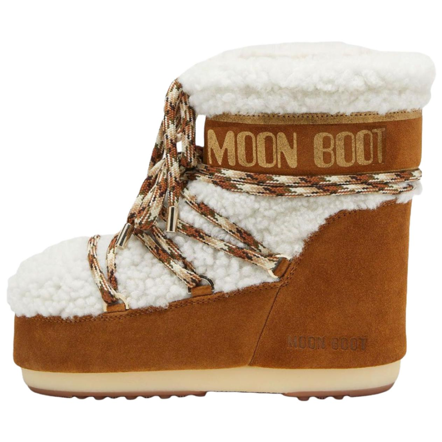 Moon Boot Moon Boot Logo Printed Shearling Lace-Up Boots Women's