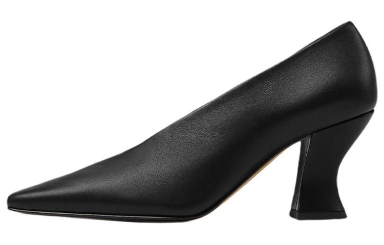 Bottega Veneta Almond Pointed Toe Chunky Heel High Heels 7.5cm Women's Black