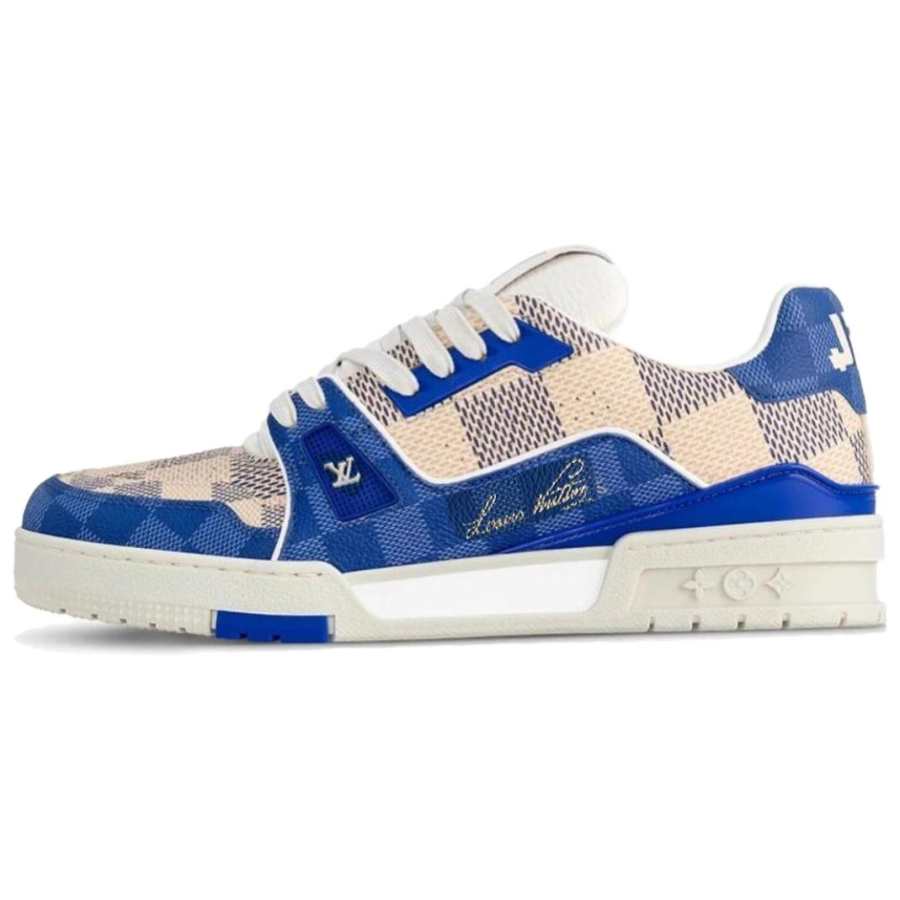 LOUIS VUITTON Trainer Low top Skateboard Shoes Unisex Blue Beige