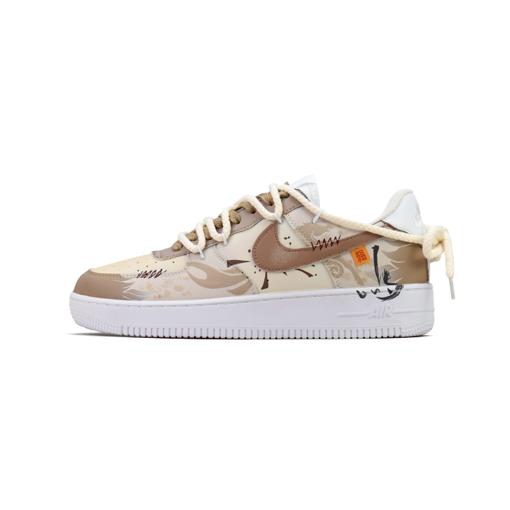 Nike Nike Air Force 1 Abrasion Resistant Low top Skateboard Shoes Women's Khaki