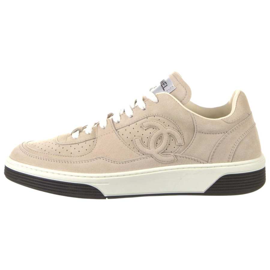 CHANEL Suede Low top Skateboard Shoes Women's Brown