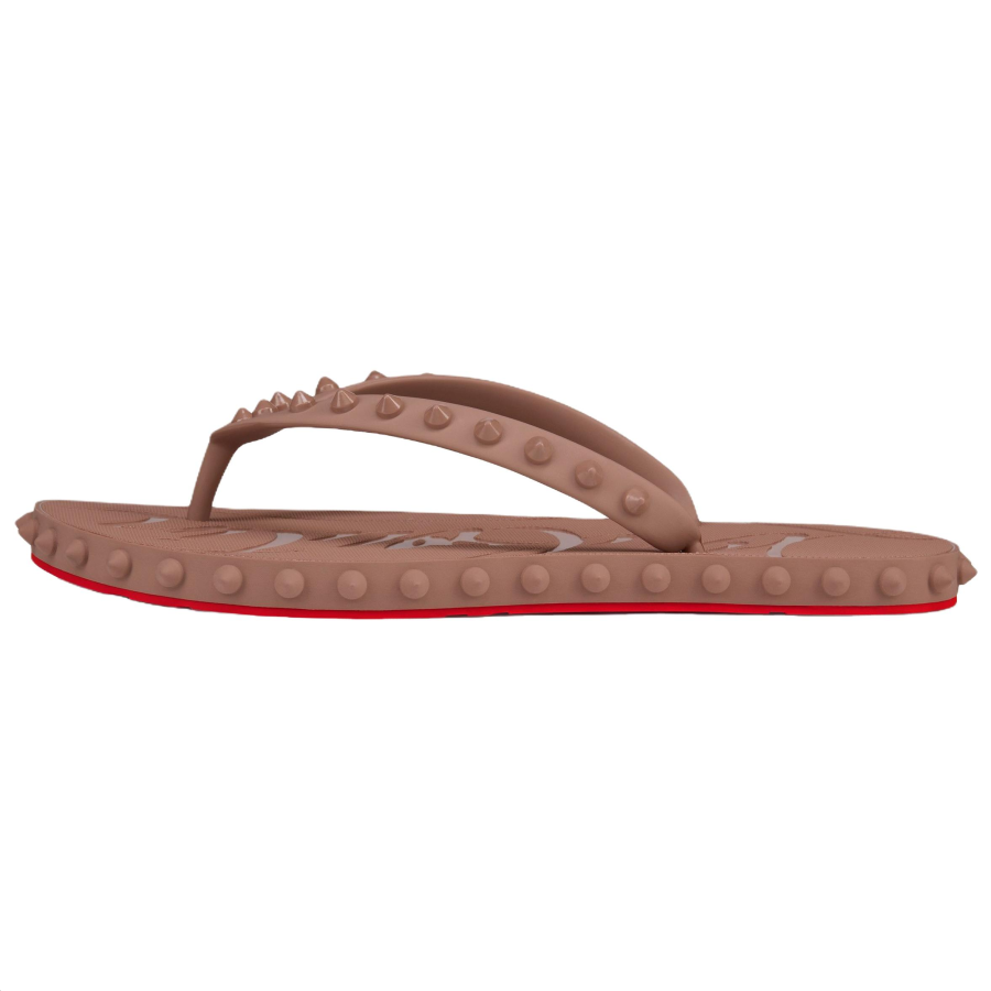 Christian Louboutin CL Flip Flops Women's Light Brown